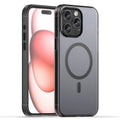 iPhone 15 Pro Max Translucent Case Magnetic Phone Cover Compatible with MagSafe - Black