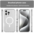 iPhone 16 Pro Max Case Compatible with MagSafe TPU + PC Slim Matte Translucent Phone Cover - White