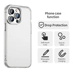 iPhone 15 Pro Case PC+TPU+PET Matte Anti-Drop Phone Back Cover - White