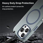 iPhone 16 Pro Case Compatible with MagSafe TPU + PC Slim Matte Translucent Phone Cover - Dark Blue