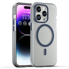 iPhone 14 Pro Translucent Matte Phone Case TPU + PC Anti-Scratch Cover - Dark Blue