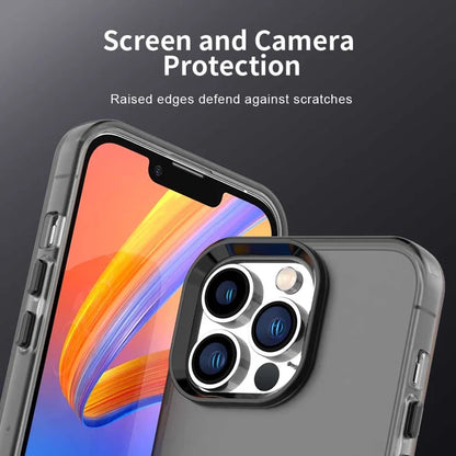iPhone 13 Pro Case PC+TPU+PET Matte Anti-Drop Phone Back Cover - Black