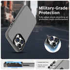 iPhone 14 Pro Case PC+TPU+PET Matte Anti-Drop Phone Back Cover - Black