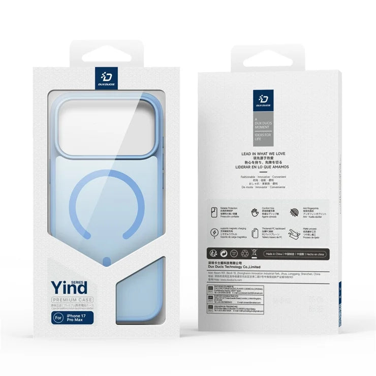 DUX DUCIS Yind Series iPhone 17 Pro -puhelinkuori TPU + PC Matta MagSafe-yhteensopiva - Baby Blue