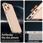 iPhone 15 Case PC+TPU+PET Matte Anti-Drop Phone Back Cover - Orange