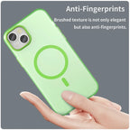 iPhone 15 Magnetic Case Matte Phone Cover Anti-Fingerprint Anti-Scratch - Fluorescent Green