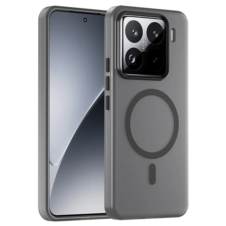 Xiaomi 15 Pro Magnetisk Cover TPU + PC Slank Mat Gennemsigtig Telefon Cover - Sort