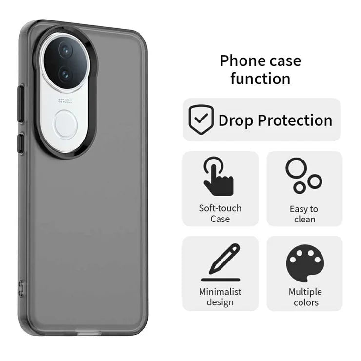 vivo S20 5G Case PC+TPU+PET Matte Anti-Drop Phone Back Cover - Black