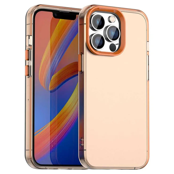 iPhone 13 Pro Case PC+TPU+PET Matte Anti-Drop Phone Back Cover - Orange