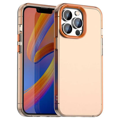 iPhone 13 Pro Case PC+TPU+PET Matte Anti-Drop Phone Back Cover - Orange