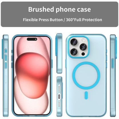 iPhone 15 Pro Max Translucent Case Magnetic Phone Cover Compatible with MagSafe - Blue