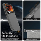 Xiaomi 17 Pro Max Case PC + TPU + PET Matte Anti-Drop Phone Back Cover - Black