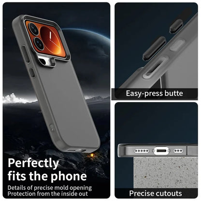 Xiaomi 17 Pro Max Case PC + TPU + PET Matte Anti-Drop Phone Back Cover - Black