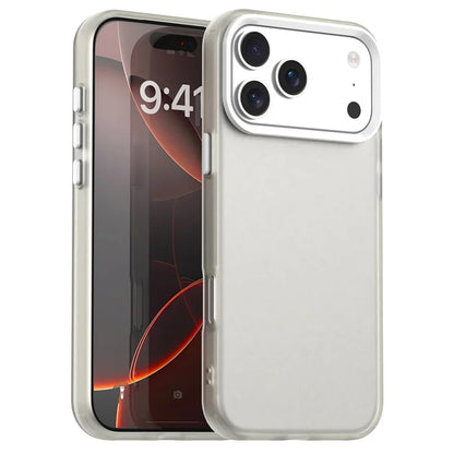 iPhone 17 Pro -kotelo PC + TPU + PET mattapintainen pudotuksenkestävä puhelimen takakuori - valkoinen
