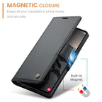 CASEME For Samsung Galaxy S26 Ultra Case 023 Series RFID Blocking Glossy Stand Phone Cover - Black