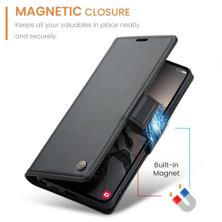 CASEME For Samsung Galaxy S26 Ultra Case 023 Series RFID Blocking Glossy Stand Phone Cover - Black