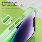 iPhone 14 Translucent Phone Case Matte Design Compatible with MagSafe Wireless Charging - Fluorescent Green