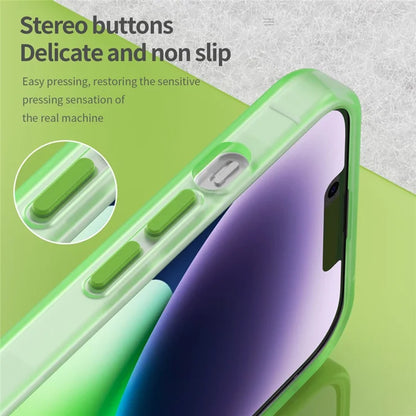 iPhone 14 Translucent Phone Case Matte Design Compatible with MagSafe Wireless Charging - Fluorescent Green