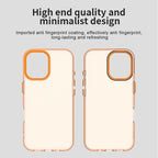 iPhone 16 Case PC+TPU+PET Matte Anti-Drop Phone Back Cover - Orange