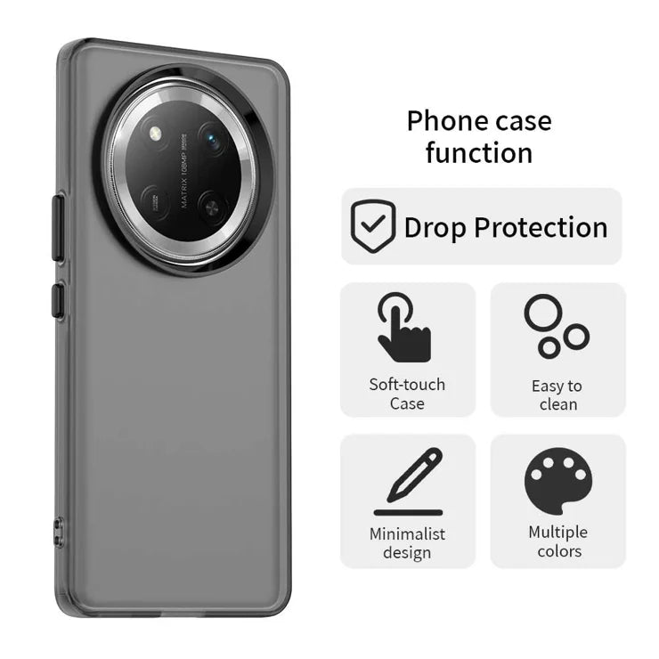 Honor Magic7 Lite 5G / X9c 5G / X60 Pro 5G Case PC+TPU+PET Matte Anti-drop Phone Back Cover - Black