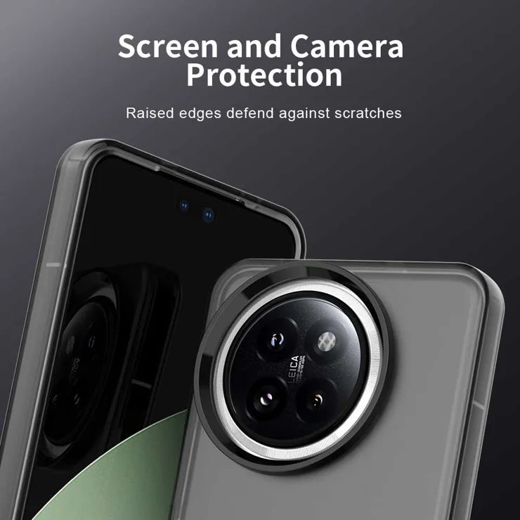 Xiaomi 14 Civi 5G / Civi 4 Pro 5G Etui PC+TPU+PET Mat Anti-Tab Telefon Bagcover - Sort