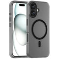 iPhone 16 Case Compatible with MagSafe TPU + PC Slim Matte Translucent Phone Cover - Black