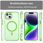 iPhone 14 Translucent Phone Case Matte Design Compatible with MagSafe Wireless Charging - Fluorescent Green