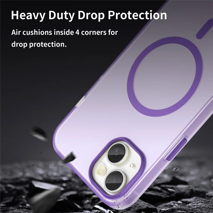 iPhone 15 Magnetic Case Matte Phone Cover Anti-Fingerprint Anti-Scratch - Dark Purple