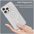 iPhone 15 Pro Max Translucent Case Magnetic Phone Cover Compatible with MagSafe - White