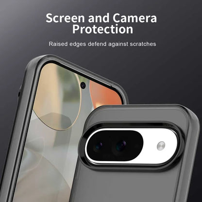 Google Pixel 9 / 9 Pro etui PC+TPU+PET mat anti-fald telefon bagcover - sort