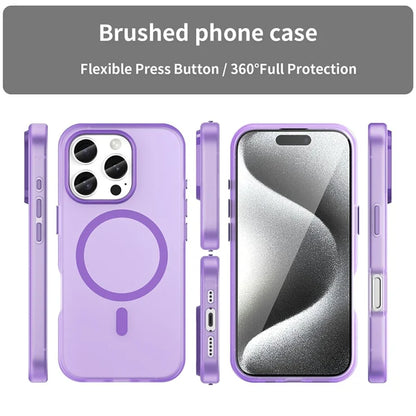 iPhone 16 Pro Case Compatible with MagSafe TPU + PC Slim Matte Translucent Phone Cover - Dark Purple