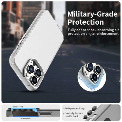 iPhone 13 Pro Max Case PC+TPU+PET Matte Anti-Drop Phone Back Cover - White