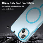 iPhone 15 Plus / 14 Plus Magnetic Case Translucent Matte Anti-Fingerprint Phone Cover - Blue