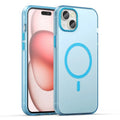 iPhone 15 Plus / 14 Plus Magnetic Case Translucent Matte Anti-Fingerprint Phone Cover - Blue