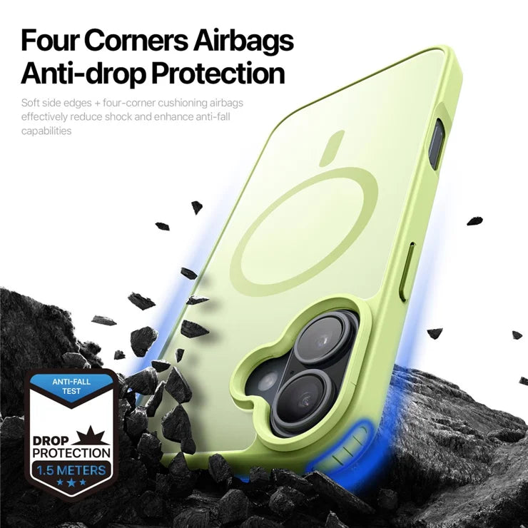 DUX DUCIS Yind Series For iPhone 16 Matte Case Compatible with MagSafe PC+TPU Phone Cover - Green