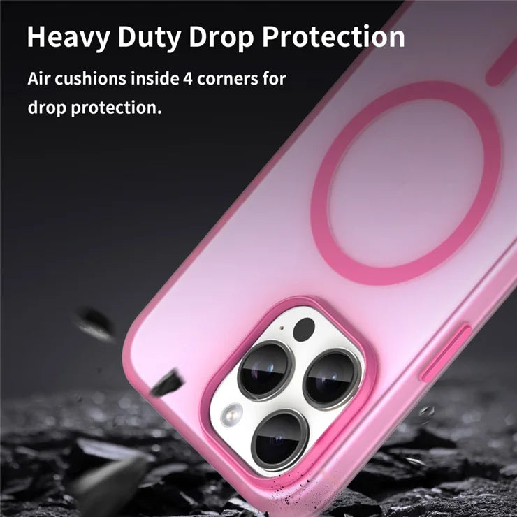 iPhone 15 Pro Case Translucent Matte Back Slim Phone Cover - Pink