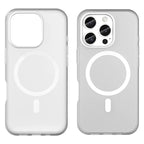 iPhone 16 Pro Case Compatible with MagSafe TPU + PC Slim Matte Translucent Phone Cover - White