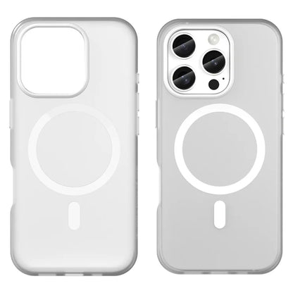 iPhone 16 Pro Cover kompatibel med MagSafe TPU + PC Slank Mat Gennemsigtig Telefoncover - Hvid