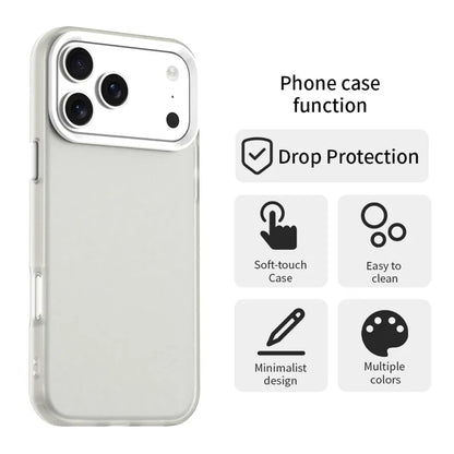 iPhone 17 Pro Max -suojakuori PC + TPU + PET mattapintainen pudotuksenkestävä takakansi – valkoinen