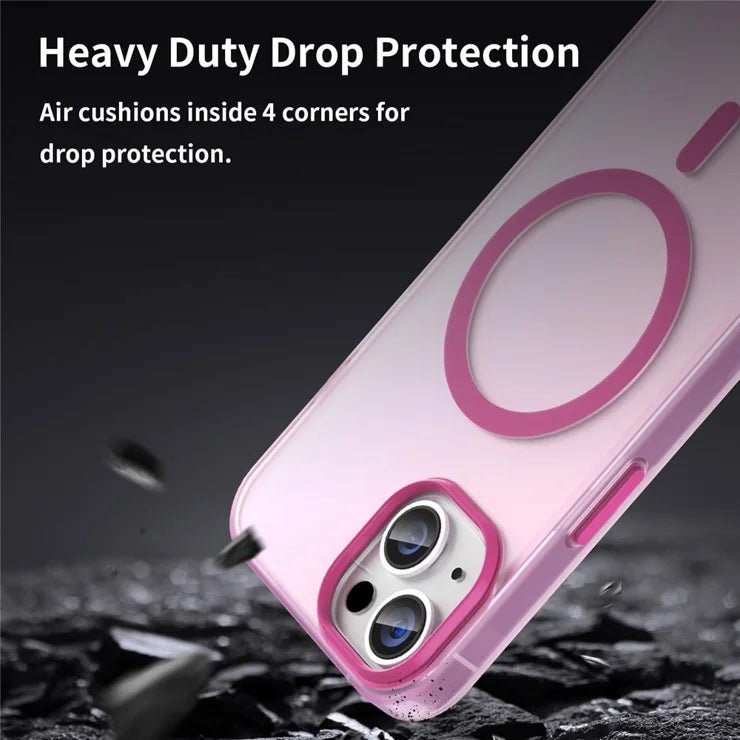 iPhone 14 Translucent Phone Case Matte Design Compatible with MagSafe Wireless Charging - Pink