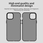iPhone 15 Plus / 14 Plus Case PC+TPU+PET Matte Anti-Drop Phone Back Cover - Black