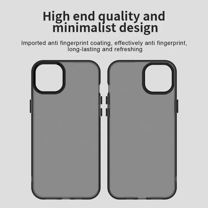iPhone 15 Plus / 14 Plus Cover PC+TPU+PET Mat Anti-Drop Telefon Bagside Cover - Sort