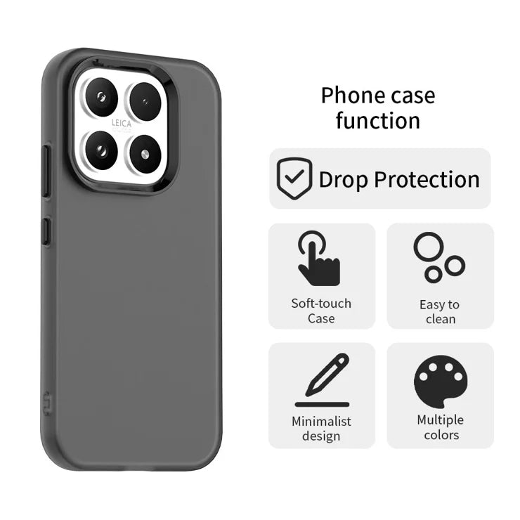 Xiaomi 17 Case PC + TPU + PET Matte Anti-Drop Phone Back Cover - Black