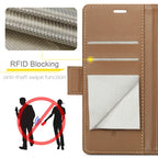 CASEME For Samsung Galaxy S26 Ultra Case 023 Series RFID Blocking Glossy Stand Phone Cover - Brown