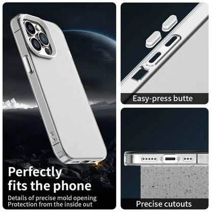 iPhone 15 Pro Max Case PC+TPU+PET Matte Anti-Drop Phone Back Cover - White