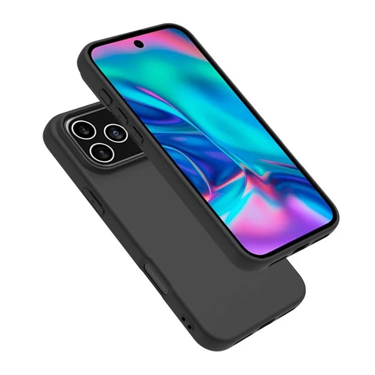 For iPhone 17 Pro Max Case Soft Matte Back TPU Black Phone Cover, Large Cutout