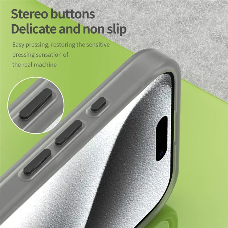 iPhone 16 Pro Case Compatible with MagSafe TPU + PC Slim Matte Translucent Phone Cover - Black
