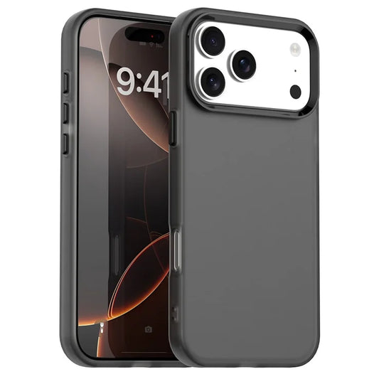 iPhone 17 Pro Case PC + TPU + PET Matte Anti-Drop Phone Back Cover - Black