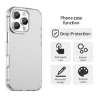 iPhone 16 Pro Case PC+TPU+PET Matte Anti-Drop Phone Back Cover - White