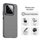 Xiaomi 15 Case PC+TPU+PET Matte Anti-Drop Phone Back Cover - Black